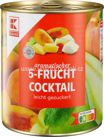 K-Classic 5-Frucht Cocktail, leicht gezuckert, 820g