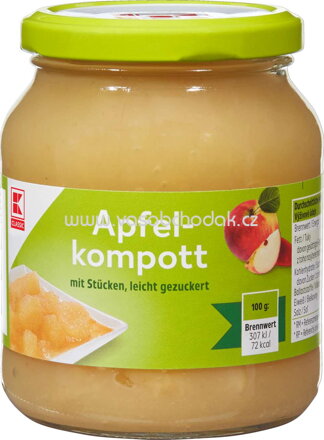 K-Classic Apfelkompott mit Stücken, leicht gezuckert, 360 ml