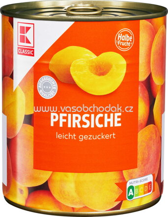 K-Classic Pfirsiche, leicht gezuckert, 820g