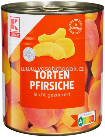 K-Classic Torten Pfirsiche, leicht gezuckert, 820g