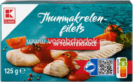 K-Classic Makrelenfilets in Tomaten Sauce, 125g