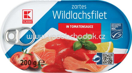 K-Classic Wildlachsfilet in Tomaten Sauce, 200g