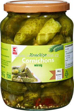 K-Classic Knackige Cornichons, würzig, 670g