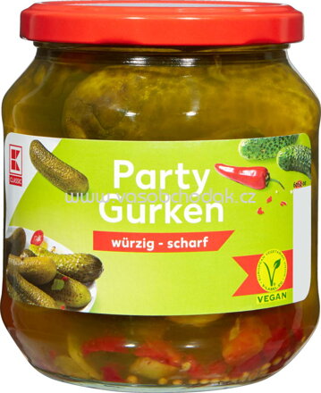 K-Classic Party Gurken, würzig-scharf, 580 ml