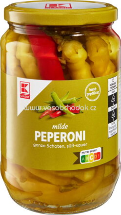 K-Classic milde Peperoni, ganze Schoten, süß-sauer, 600g