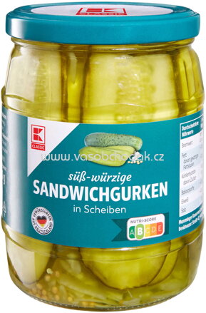 K-Classic Sandwich Gurken, 530g