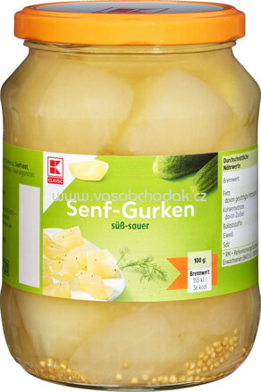 K-Classic Senf Gurken, süß-sauer, 670g