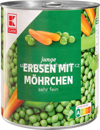 K-Classic Junge Erbsen mit Möhrchen, sehr fein, 800g