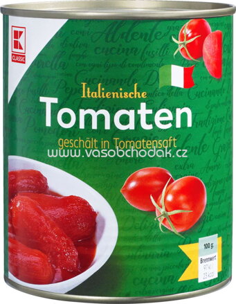 K-Classic Italienische Tomaten geschält in Tomatensaft, 850 ml