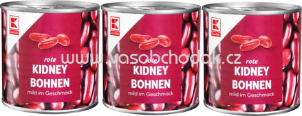 K-Classic rote Kidney Bohnen, 3x200g