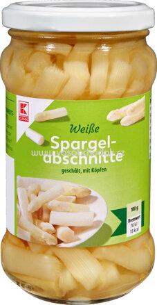 K-Classic Weiße Spargel Abschnitte, geschält, 280g