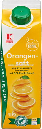 K-Classic Oragensaft mit Fruchtfleisch, 1l