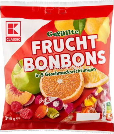 K-Classic Gefüllte Frucht Bonbons, 300g