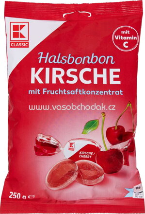 K-Classic Halsbonbon Kirsche mit Fruchtsaft, 250g