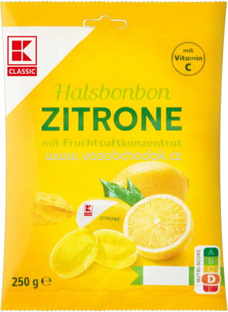 K-Classic Halsbonbon Zitrone, 250g