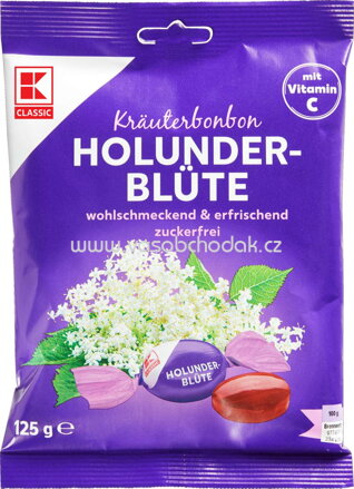 K-Classic Kräuterbonbon Holunderblüte, zuckerfrei, 125g