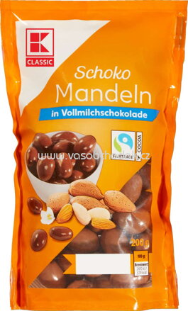 K-Classic Schoko Mandeln in Vollmilchschokolade, 200g