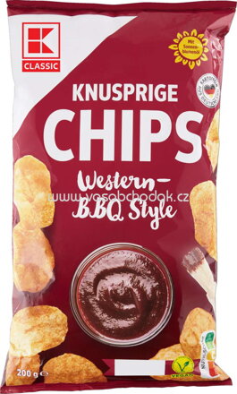 K-Classic Knusprige Chips Western BBQ Style, 200g