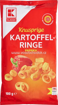 K-Classic Knusprige Kartoffel Ringe, paprika, 100g