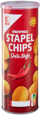 K-Classic Knusprige Stapelchips Chili Style, 175g