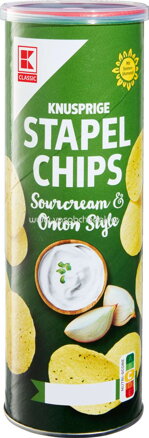 K-Classic Knusprige Stapel Chips Sour Cream & Onion, 175g