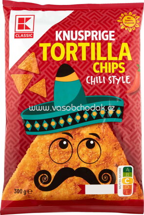 K-Classic Knusprige Tortilla Chips Chili Style, 300g