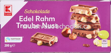 K-Classic Schokolade Edel Rahm Traube Nuss, 200g