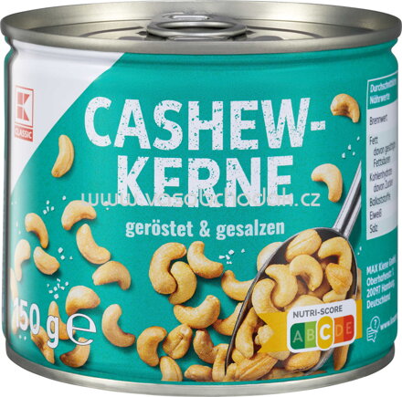 K-Classic Cashewkerne geröstet & gesalzen, 150g