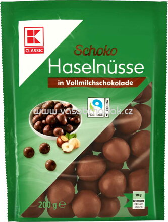 K-Classic Schoko Haselnüsse in Vollmilchschokolade, 200g
