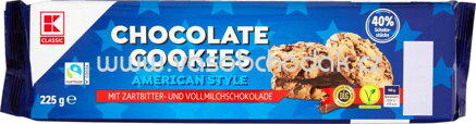 K-Classic Chocolate Cookies American Style mit Zartbitter und Vollmilchschokolade, 225g
