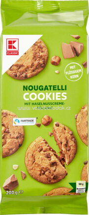 K-Classic Nougatelli Cookies mit Haselnusscreme Füllung, 200g