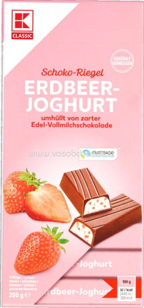 K-Classic Schoko Riegel Erdbeer Joghurt, 200g