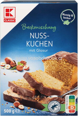 K-Classic Backmischung Nuss Kuchen mit Glasur, 500g