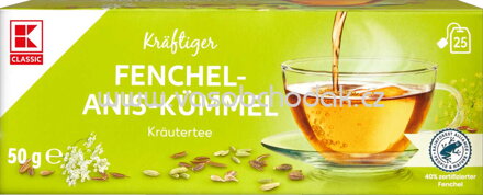 K-Classic Kräutertee Fenchel Anis Kümmel, 25 Beutel