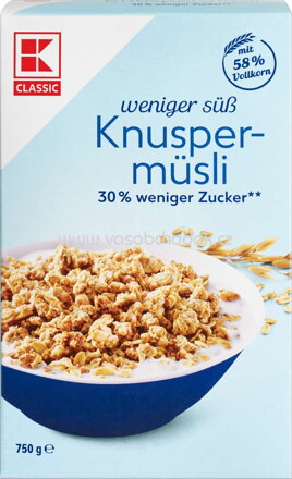K-Classic Weniger Süß Knusper Müsli, 750g