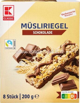 K-Classic Müsliriegel Schokolade, 8x25g, 200g