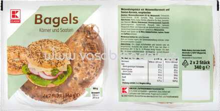 K-Classic Bagels Weizenvollkornmehl, 340g