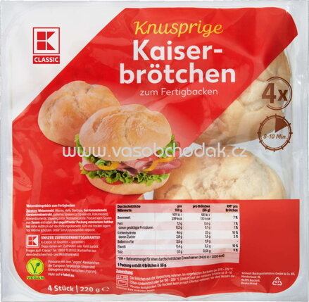 K-Classic Kaiserbrötchen, 4 St, 220g