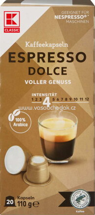 K-Classic Kaffeekapseln Espresso Dolce, 20x5,5g