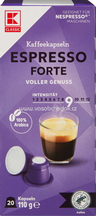 K-Classic Kaffeekapseln Espresso Forte, 20x5,5g