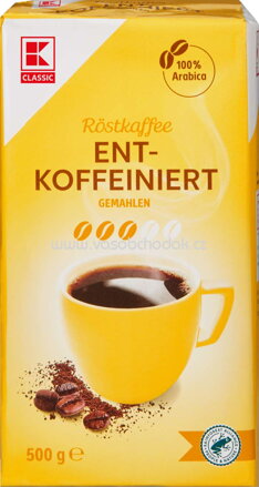 K-Classic Kaffee Entkoffeiniert, gemahlen, 500g