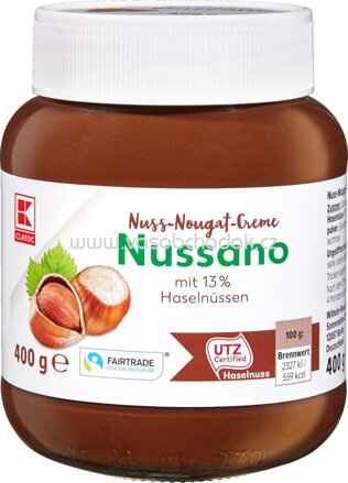 K-Classic Nuss Nougat Creme Nussano, 400g