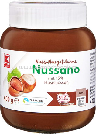 K-Classic Nuss Nougat Creme Nussano, 400g