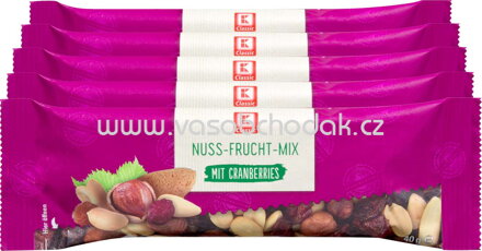 K-Classic Riegel Nuss Frucht Mix mit Cranberries, 5x40g