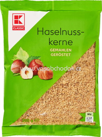 K-Classic Haselnusskerne, gemahlen, geröstet, 200g