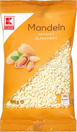 K-Classic Mandeln, gehackt, blanchiert, 100g