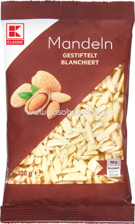 K-Classic Mandeln, gestiftelt, blanchiert, 100g