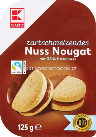 K-Classic Zartschmelzendes Nuss Nougat, 125g