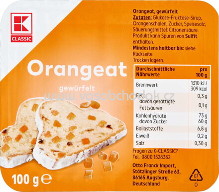 K-Classic Orangeat gewürfelt, 100g