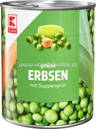 K-Classic Grüne Erbsen mit Suppengrün, 800g